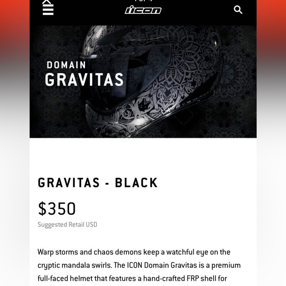 ICON Domain Gravitas Helmet- Size M